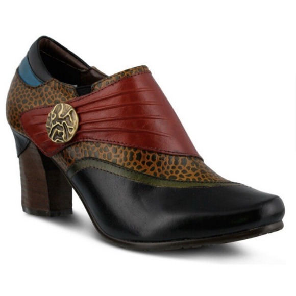 L'Artiste Spring Step Fia Ankle Boots Women's 7.5 Black Color block Bootie NEW - Picture 1 of 11